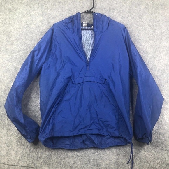 Vintage Woolrich Jacket Mens Size Medium Vented Raincoat Anorak Lightweight Blue - Picture 1 of 11
